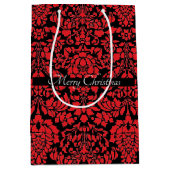 クリスマスブロケード暗赤色(文字バンド付) ミディアムペーパーバッグ (正面)