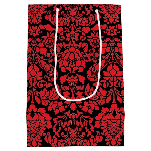 クリスマスブロケード暗赤色(文字バンド付) ミディアムペーパーバッグ (裏面)