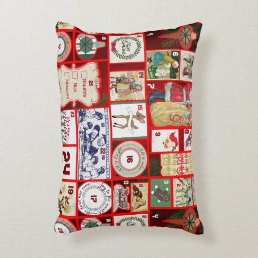 クリスマスブロックイラストレーションマス アクセントクッション (正面(垂直))