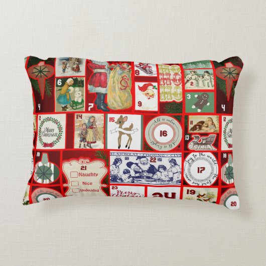 クリスマスブロックイラストレーションマス アクセントクッション (裏面)