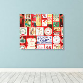 クリスマスブロックイラストレーションマス キャンバスプリント (インサイチュ (ウッドフロア))