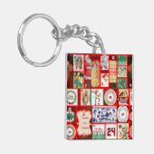 クリスマスブロックイラストレーションマス キーホルダー (正面左)