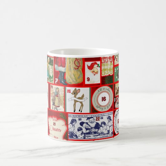 クリスマスブロックイラストレーションマス コーヒーマグカップ (中央)