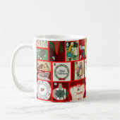 クリスマスブロックイラストレーションマス コーヒーマグカップ (左)