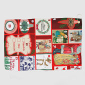 クリスマスブロックイラストレーションマス ゴルフタオル (横)