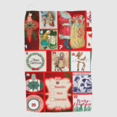 クリスマスブロックイラストレーションマス ゴルフタオル (正面)