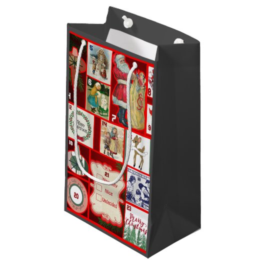 クリスマスブロックイラストレーションマス スモールペーパーバッグ (正面アングル)