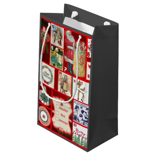 クリスマスブロックイラストレーションマス スモールペーパーバッグ (裏面アングル)