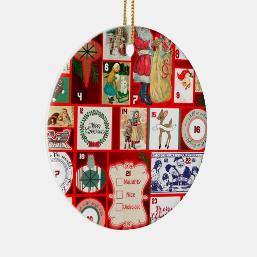 クリスマスブロックイラストレーションマス セラミックオーナメント (右)