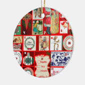 クリスマスブロックイラストレーションマス セラミックオーナメント (左)