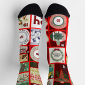 クリスマスブロックイラストレーションマス ソックス (上部)