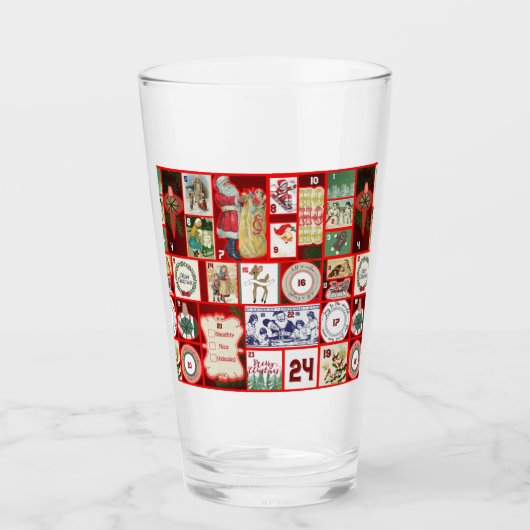 クリスマスブロックイラストレーションマス タンブラーグラス (正面)