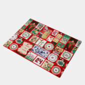 クリスマスブロックイラストレーションマス ドアマット (アングル)