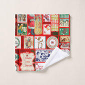 クリスマスブロックイラストレーションマス バスタオルセット (ウォッシュタオル)