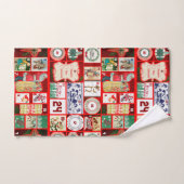 クリスマスブロックイラストレーションマス バスタオルセット (ハンドタオル)