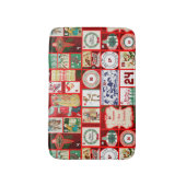 クリスマスブロックイラストレーションマス バスマット (正面縦)