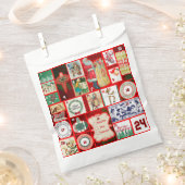 クリスマスブロックイラストレーションマス フェイバーバッグ (クリップ留めされた状態)