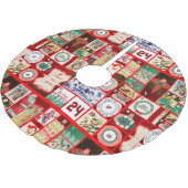 クリスマスブロックイラストレーションマス ブラッシュドポリエステルツリースカート (アングル)