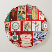 クリスマスブロックイラストレーションマス ラウンドクッション (裏面)