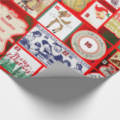 クリスマスブロックイラストレーションマス ラッピングペーパー (角)