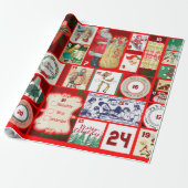 クリスマスブロックイラストレーションマス ラッピングペーパー (アンロールド)