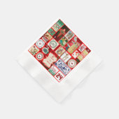 クリスマスブロックイラストレーションマス 縁ありカクテルナプキン (角)