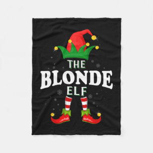 クリスマスブロンド小妖精や小人ファミリー一致クリスマスパジャマ フリースブランケット