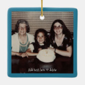 クリスマスブロンド小妖精や小人レッドドラゴンファンタジー セラミックオーナメント (裏面)