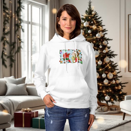 クリスマスブロンド小妖精や小人レッドドラゴンファンタジー パーカ