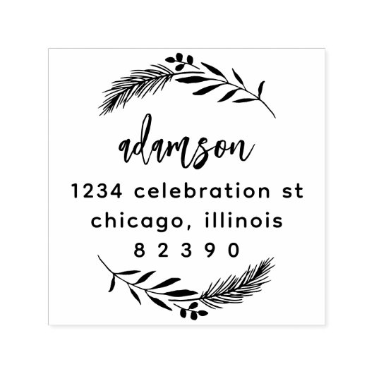 クリスマスブロージファミリースクリプト差出人住所 セルフインキングスタンプ (デザイン)