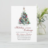 クリスマスブロージングレッドバードホリデークッキー交換 招待状 (スタンド正面)