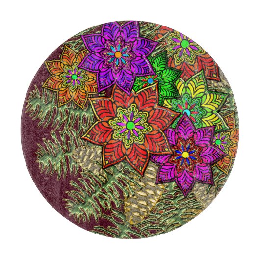 クリスマスブーケのチャキュテリーボード カッティングボード (正面)