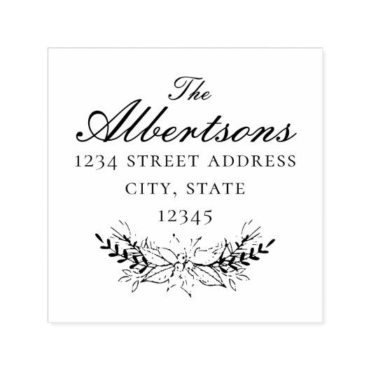 クリスマスブーケファミリーネーム差出人住所 セルフインキングスタンプ (デザイン)