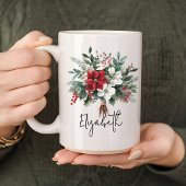 クリスマスブーケフローラマグfor Women or coworker コーヒーマグカップ