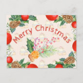 クリスマスブーケ焼きオレンジキャンディバリーリース シーズンポストカード (正面)