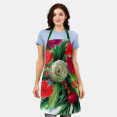 クリスマスブーケ エプロン (着用した状態)