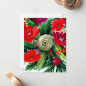 クリスマスブーケ ノートカード (正面/裏面インサイチュ)