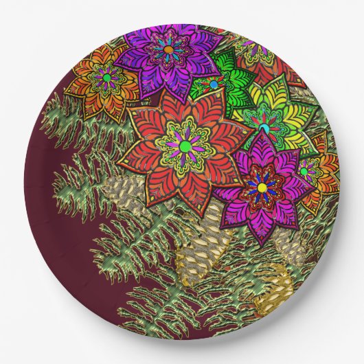 クリスマスブーケ ペーパープレート (正面)