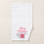 クリスマスブーケ&メリークリスマスタイポグラフィ バスタオルセット (ハンドタオル)