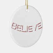 クリスマスブ信じロックミニマル文字 セラミックオーナメント (右)