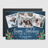 クリスマスブ素朴ルーウッド3フォト磁気カード (正面/裏面)