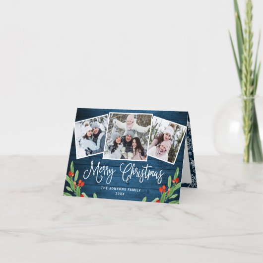 クリスマスブ素朴ルーウッド3 PHOTO Greeting シーズンカード (正面)