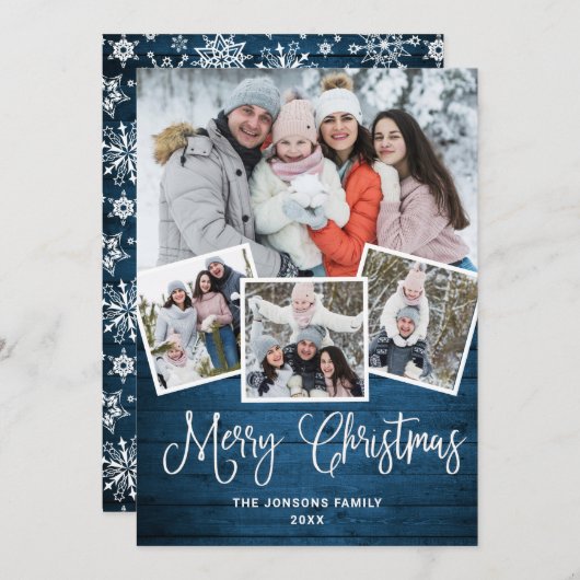 クリスマスブ素朴ルーウッド4 PHOTO Greeting シーズンカード (正面/裏面)