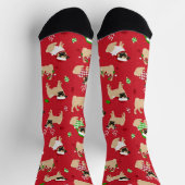 クリスマスプッグレッド ソックス (上部)