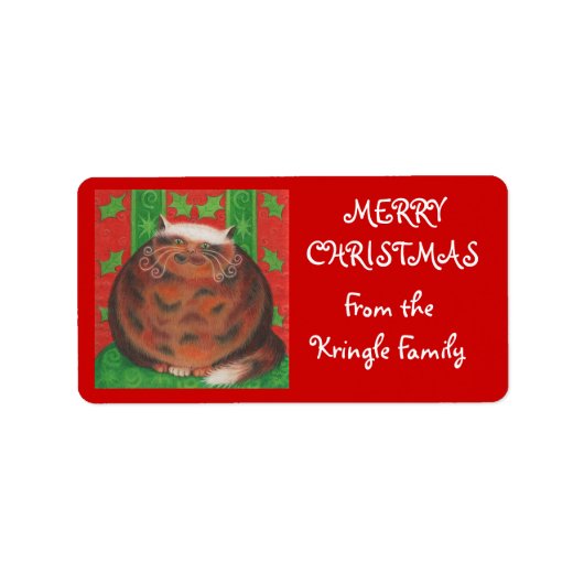 クリスマスプッド'from family'ギフトラベル赤 ラベル (正面)