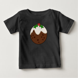 クリスマスプディングのイラスト ベビーTシャツ