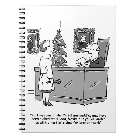 クリスマスプディングのコイン – 法律 ノートブック (正面)