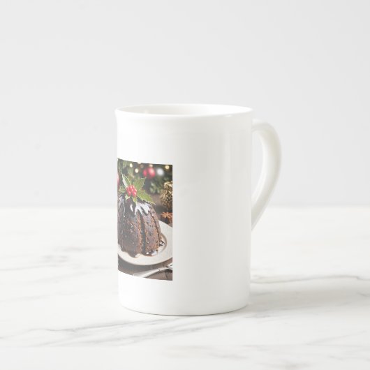 クリスマスプディングのマグカップ ボーンチャイナマグカップ (正面右)