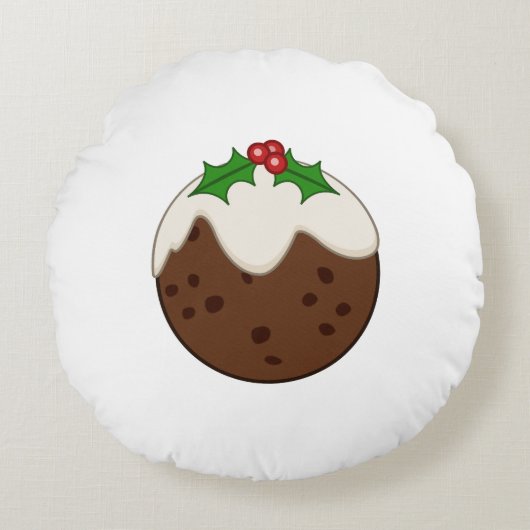 クリスマスプディングの例示芸術 ラウンドクッション (正面)
