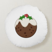 クリスマスプディングの例示芸術 ラウンドクッション (裏面)
